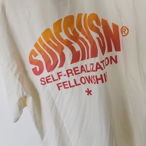 White Tee with Orange and Red Graphic